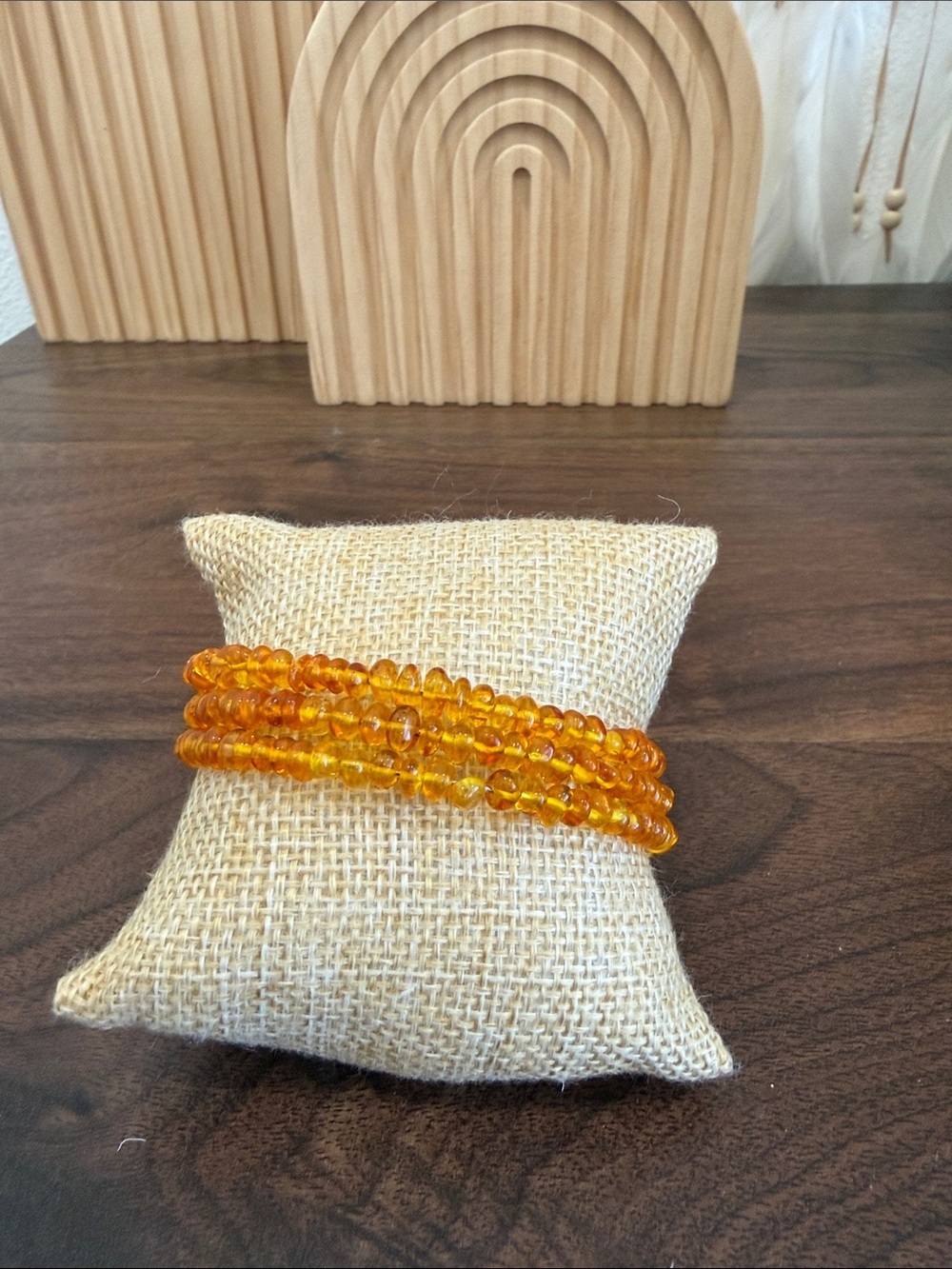 Hespera Amber Bead Wrap Bracelet